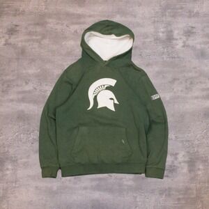Vintage VTG Y2K 2000's Michigan State Sparentes Forest Green Hoodie